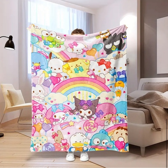 Sanrio Hello Kitty and Friends Rainbow Throw Blanket - Picture 2 of 5